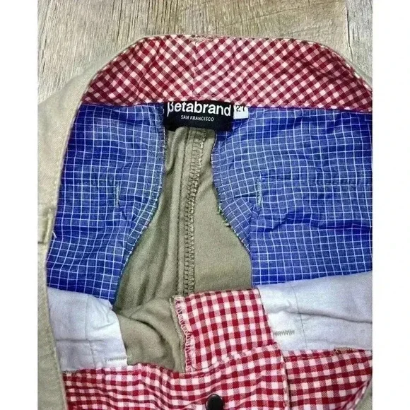 Betabrand Womens 27 Reflective Lined Roll Cuffs Work Pants Khaki Tan Straight - Picture 4 of 8